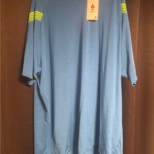 Blue and Yellow Short Sleeve Men's Tee